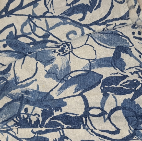 JM Collection Blue and White Linen Skirt Size 18w - Picture 9 of 13